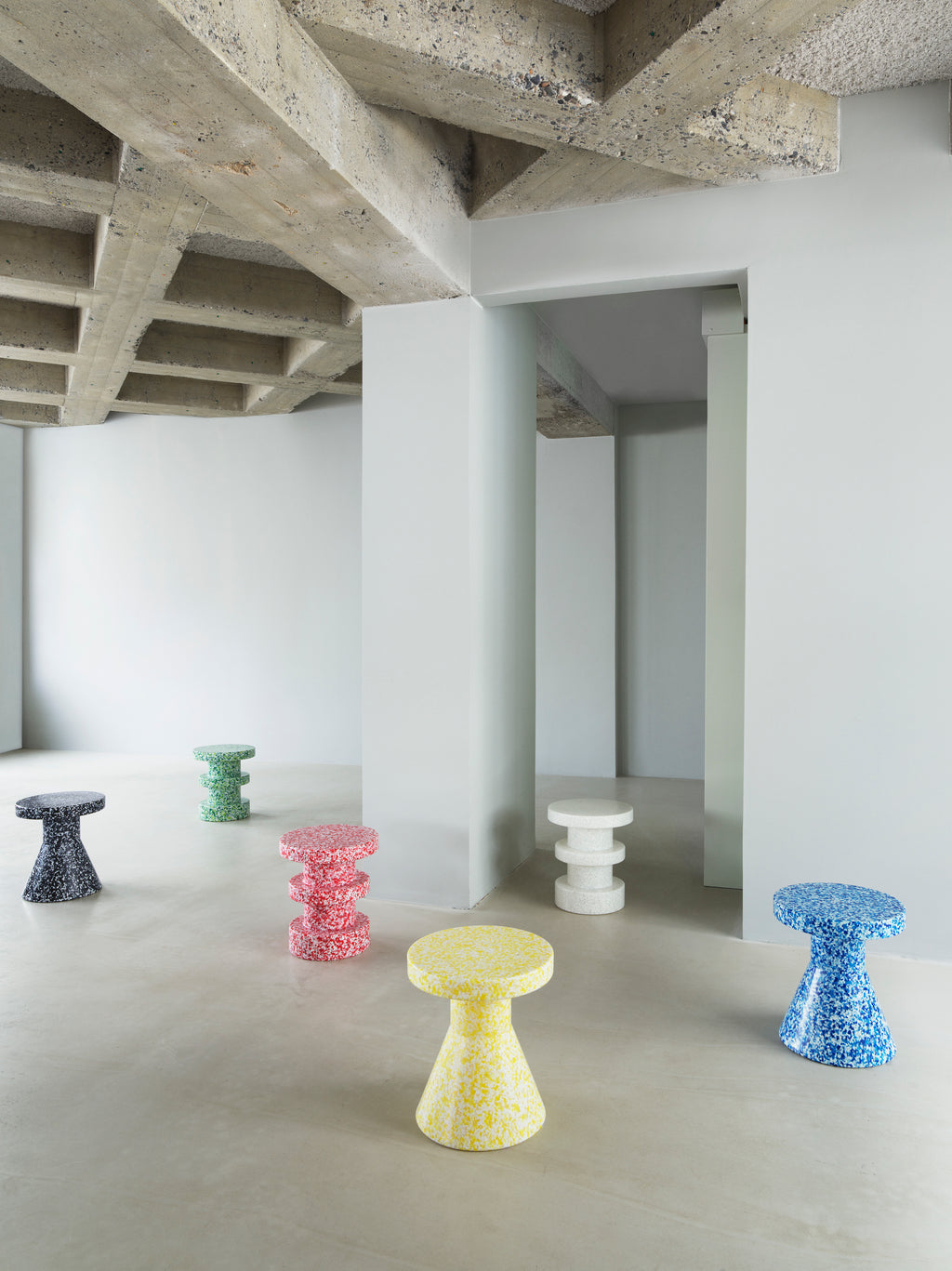 Bit Stool Stack White on White