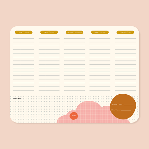 Pink Cloud Arabic Version Magnetic Planner