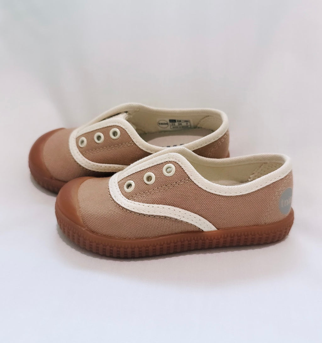 Caramel Canvas Latex Sole Kids Shoes
