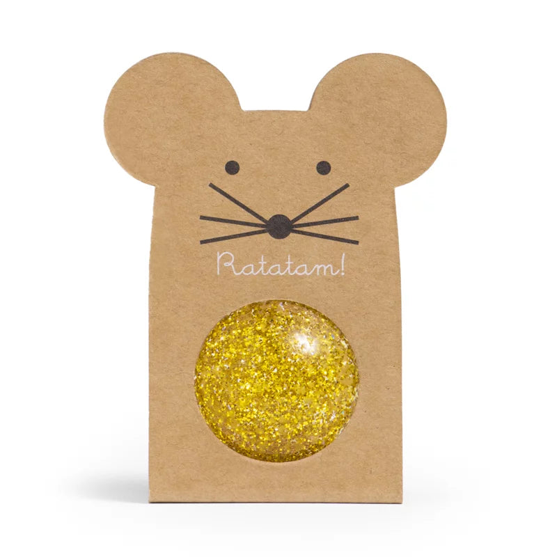 Gold Mouse Glitter Bouncy Ball