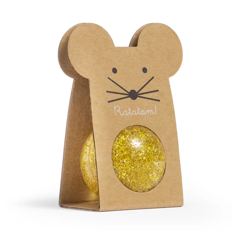 Gold Mouse Glitter Bouncy Ball