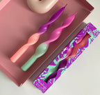 Purple Dip Dye Curly Candles