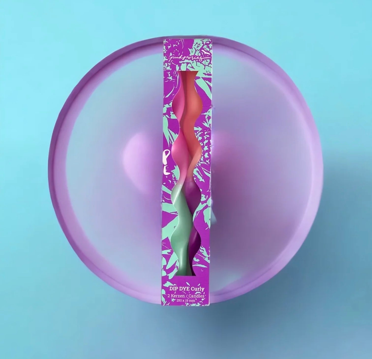Purple Dip Dye Curly Candles