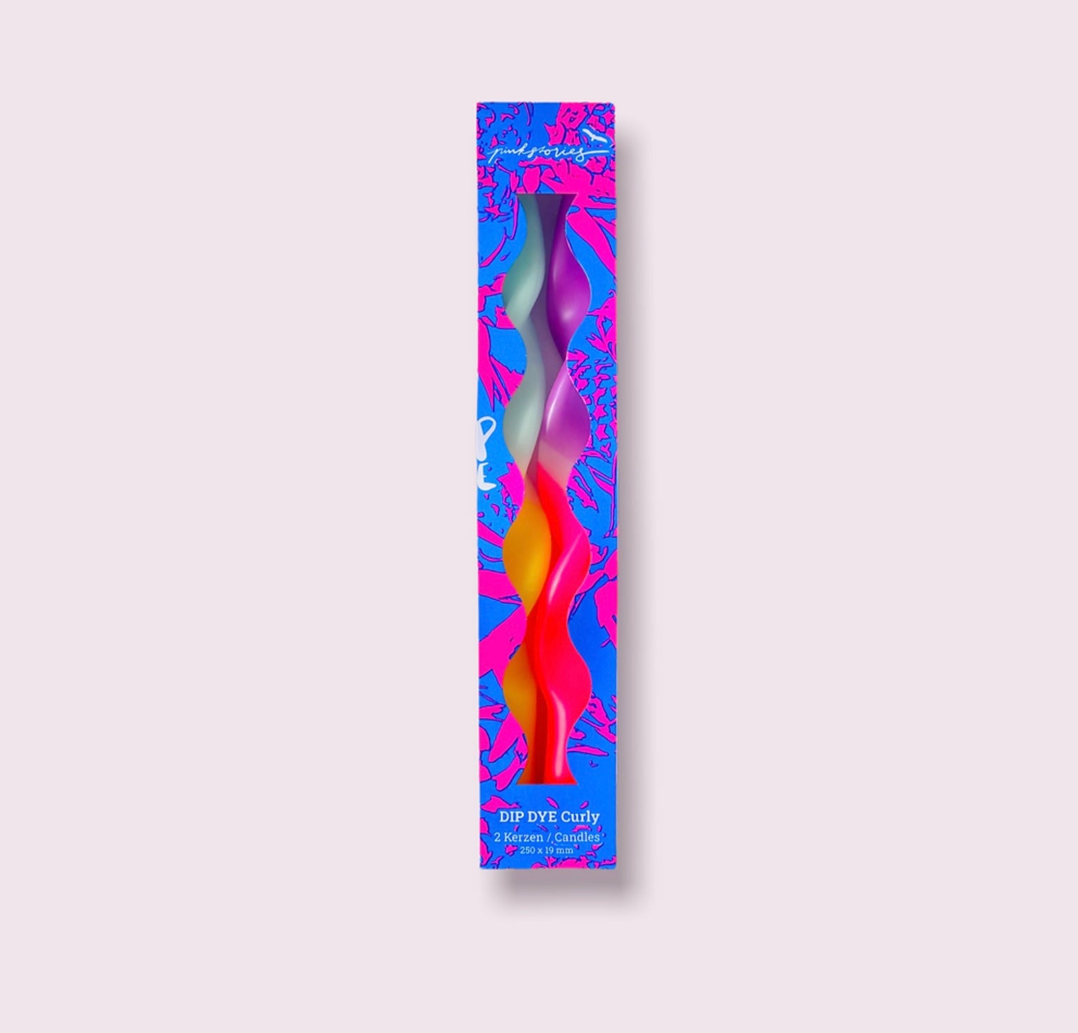 Blue Dip Dye Curly Candles