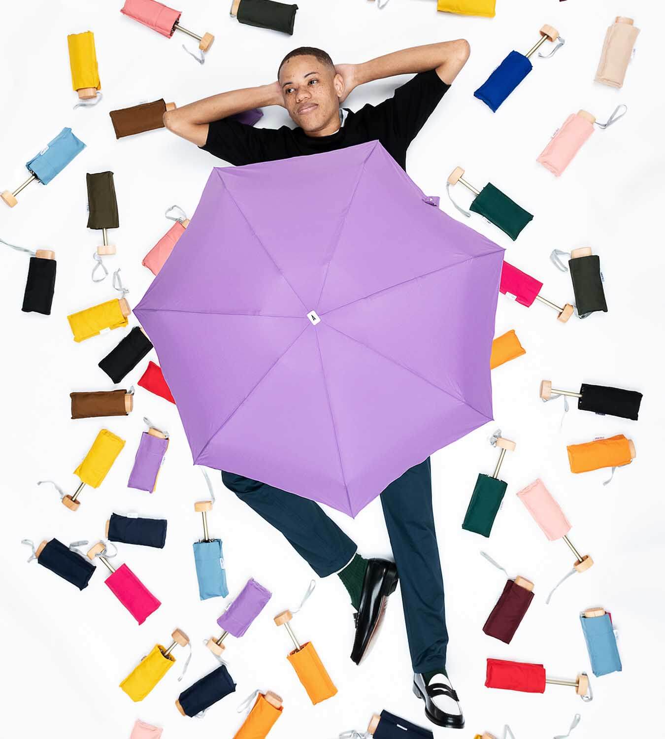 Lilac Folding Compact Umbrella