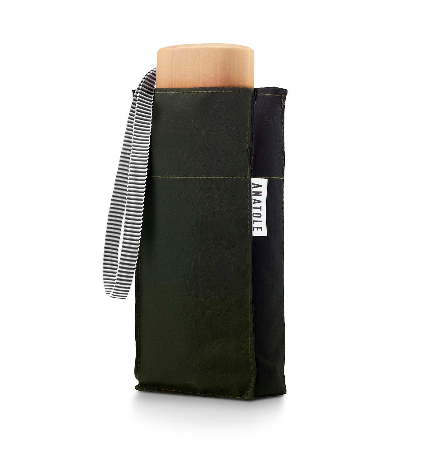 Khaki|Black Two Tone Compact Umbrella