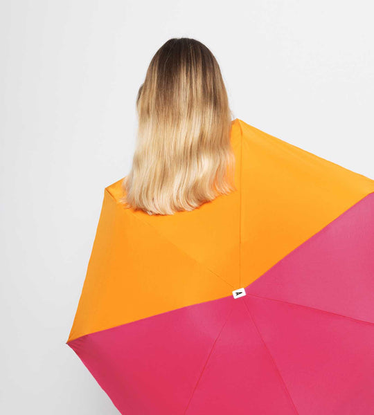 Pink|Orange Two Tone Compact Umbrella