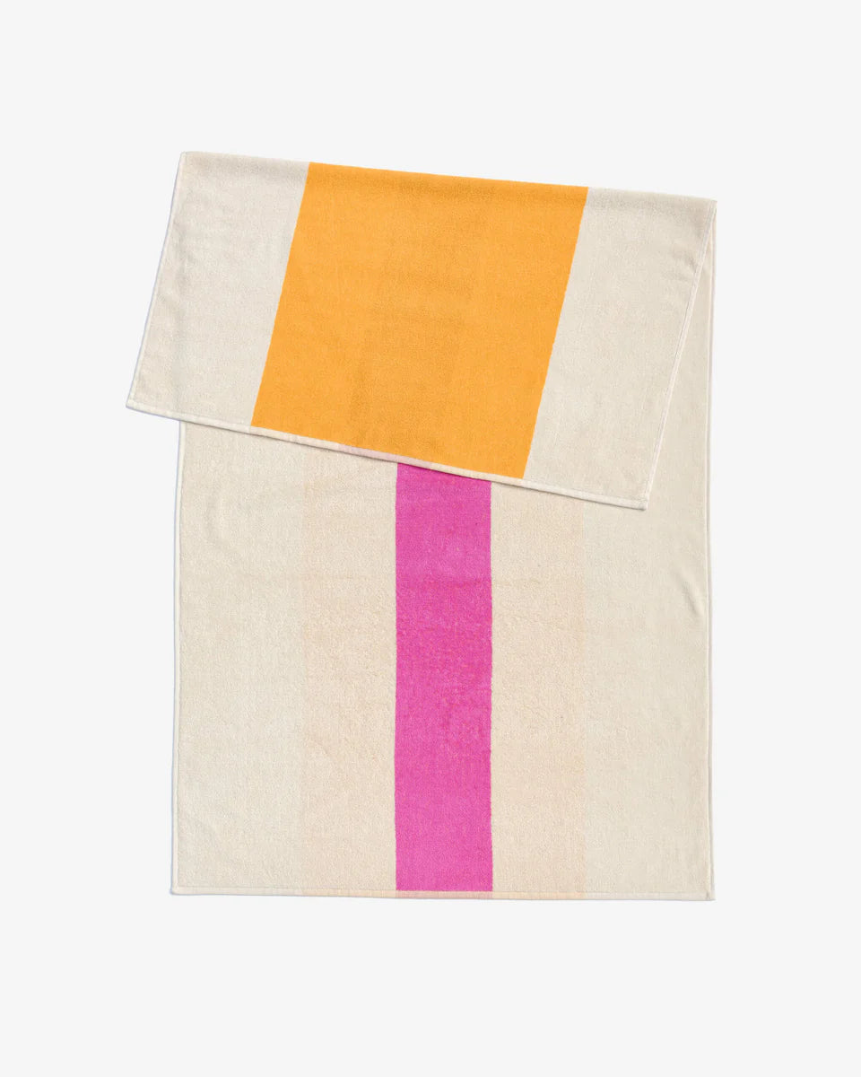 Beach towel Pink Sunny Yellow