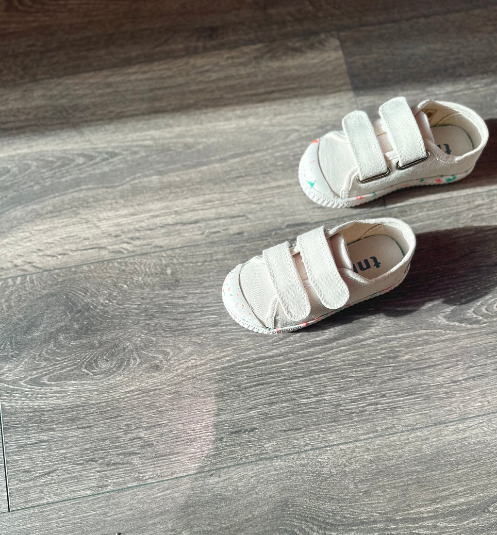 Ecru Canvas Recycled Sole Kids Shoes