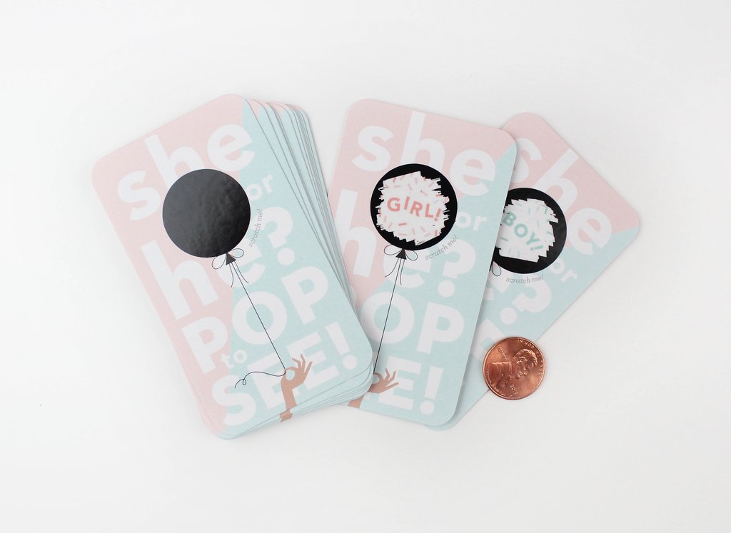 Girl Gender Reveal Scratch-off Cards