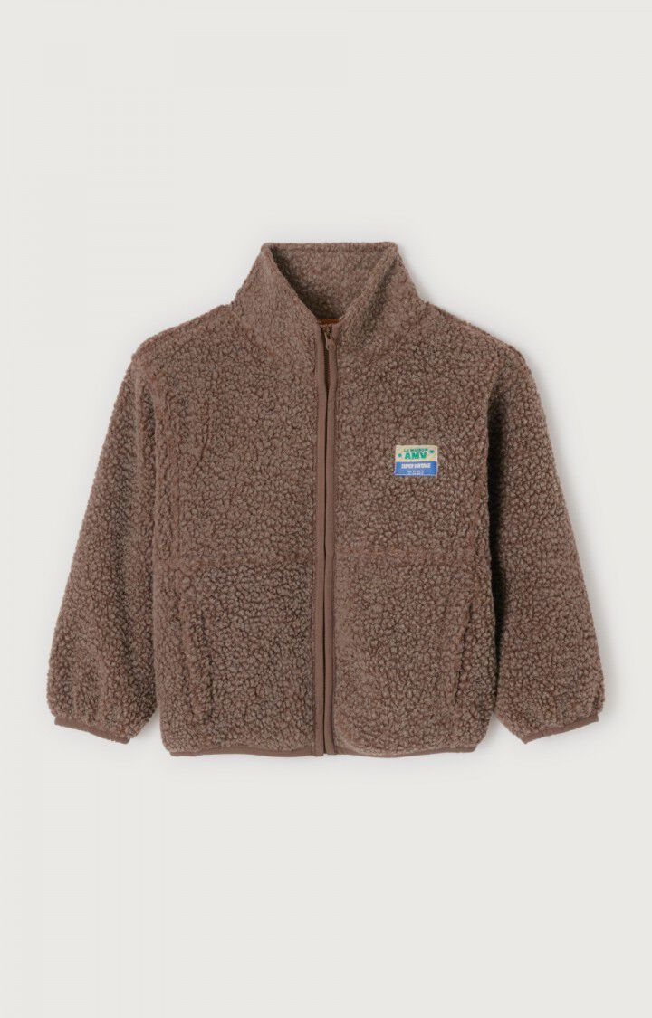 Brown Kids Shearling Jacket