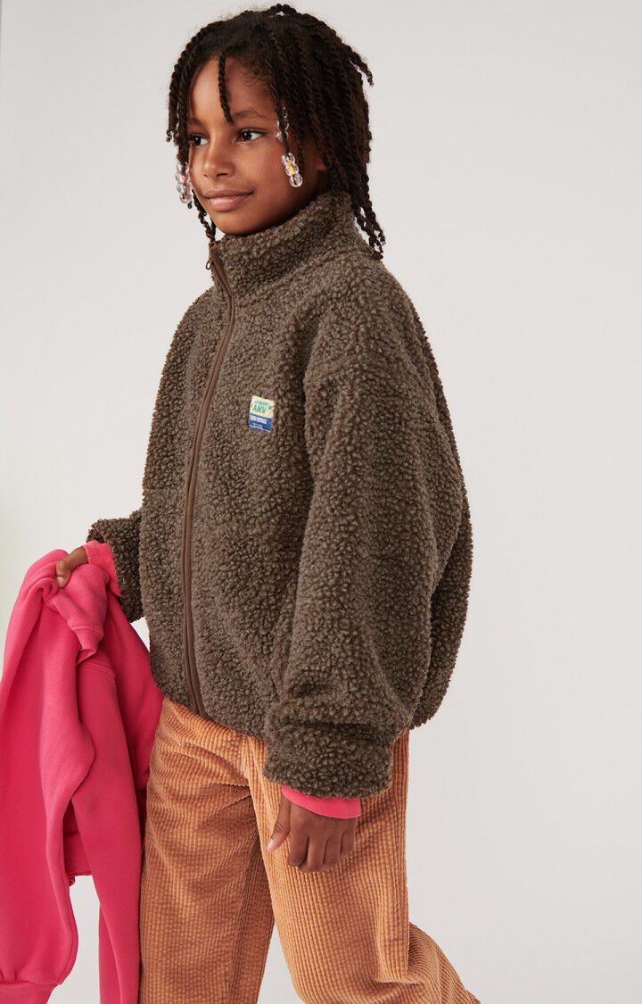 Brown Kids Shearling Jacket