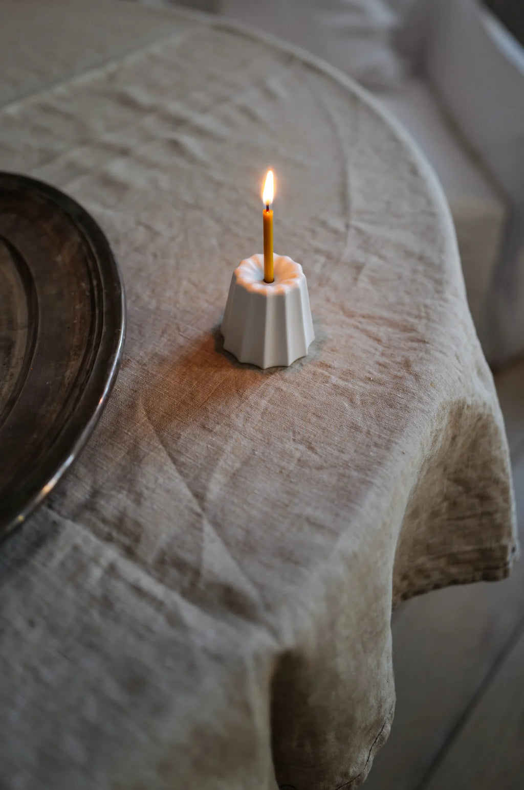 Big White Porcelain Candle Holder