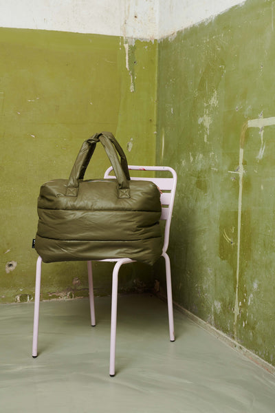 Moss Green Puffy Weekend Bag