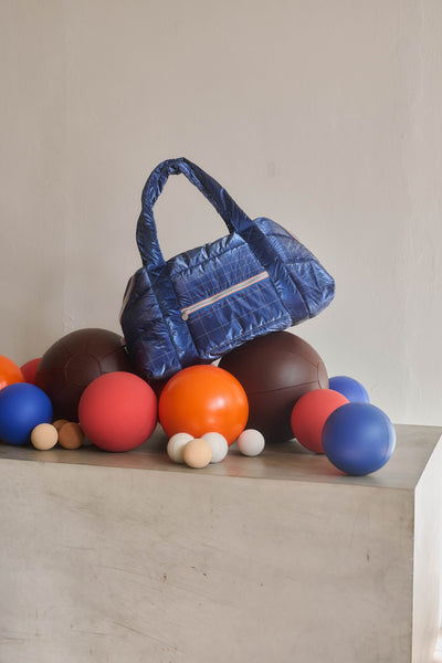 Metallic Blue Puffy Sport Bag