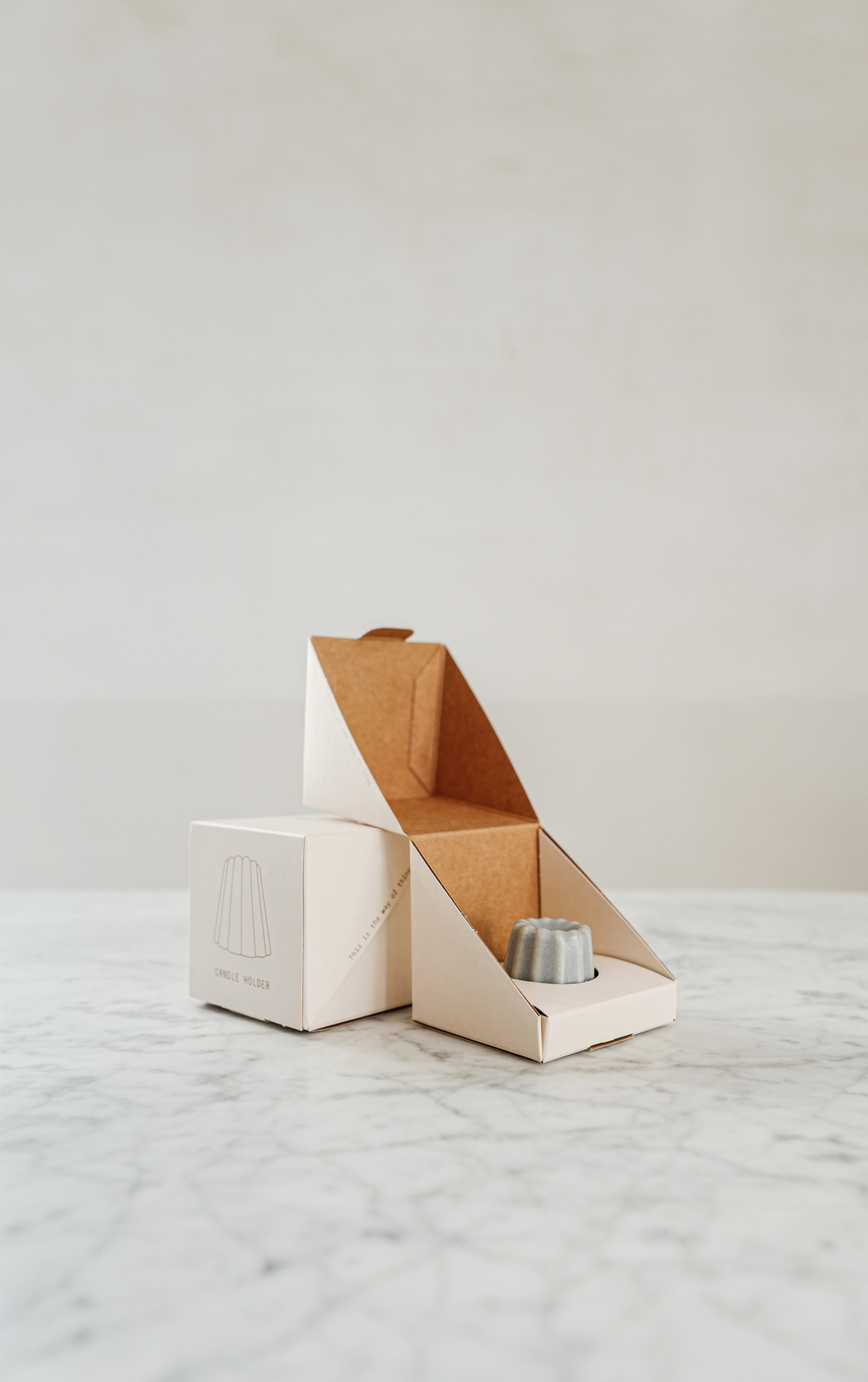 Matte Grey Porcelain Candle Holder