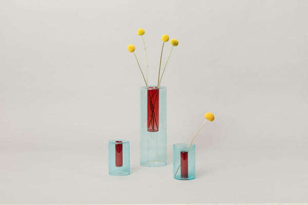 Reversible Glass Vase - Blue