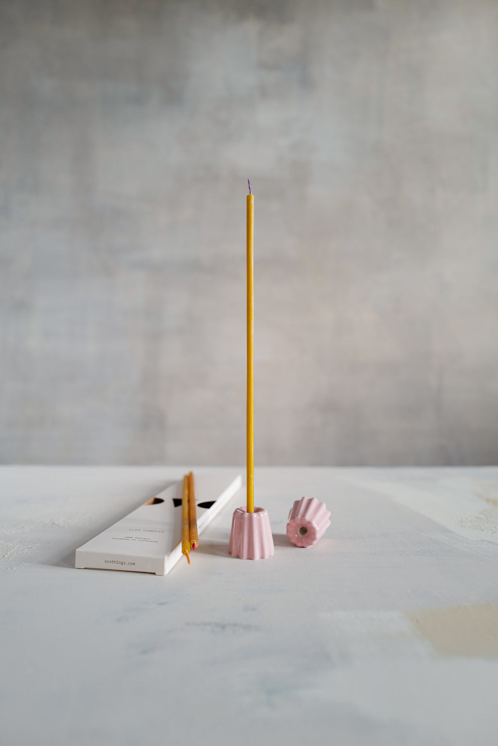 Pink Porcelain Candle Holder