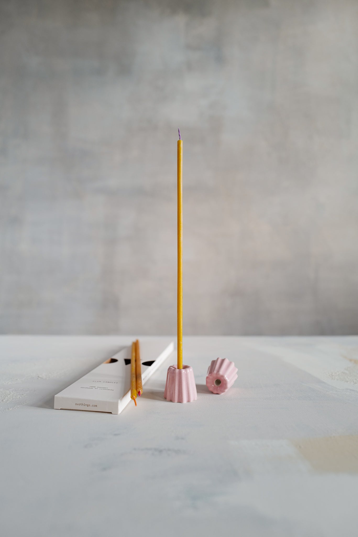 Pink Porcelain Candle Holder