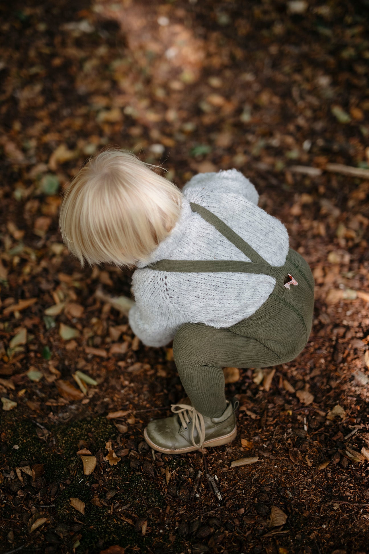Footed Olive Cotton Tights