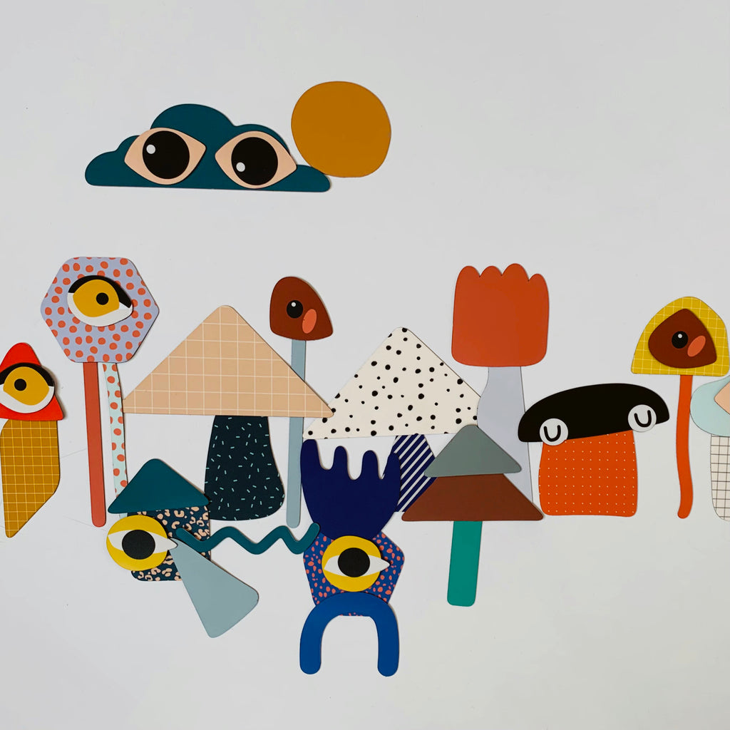 Geometric Shape & Tangram Puzzle Magnets
