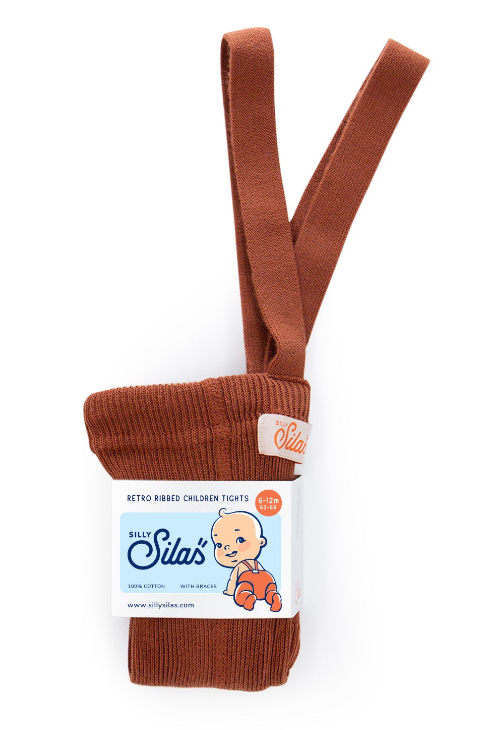 Footed Cinnamon Cotton Tights