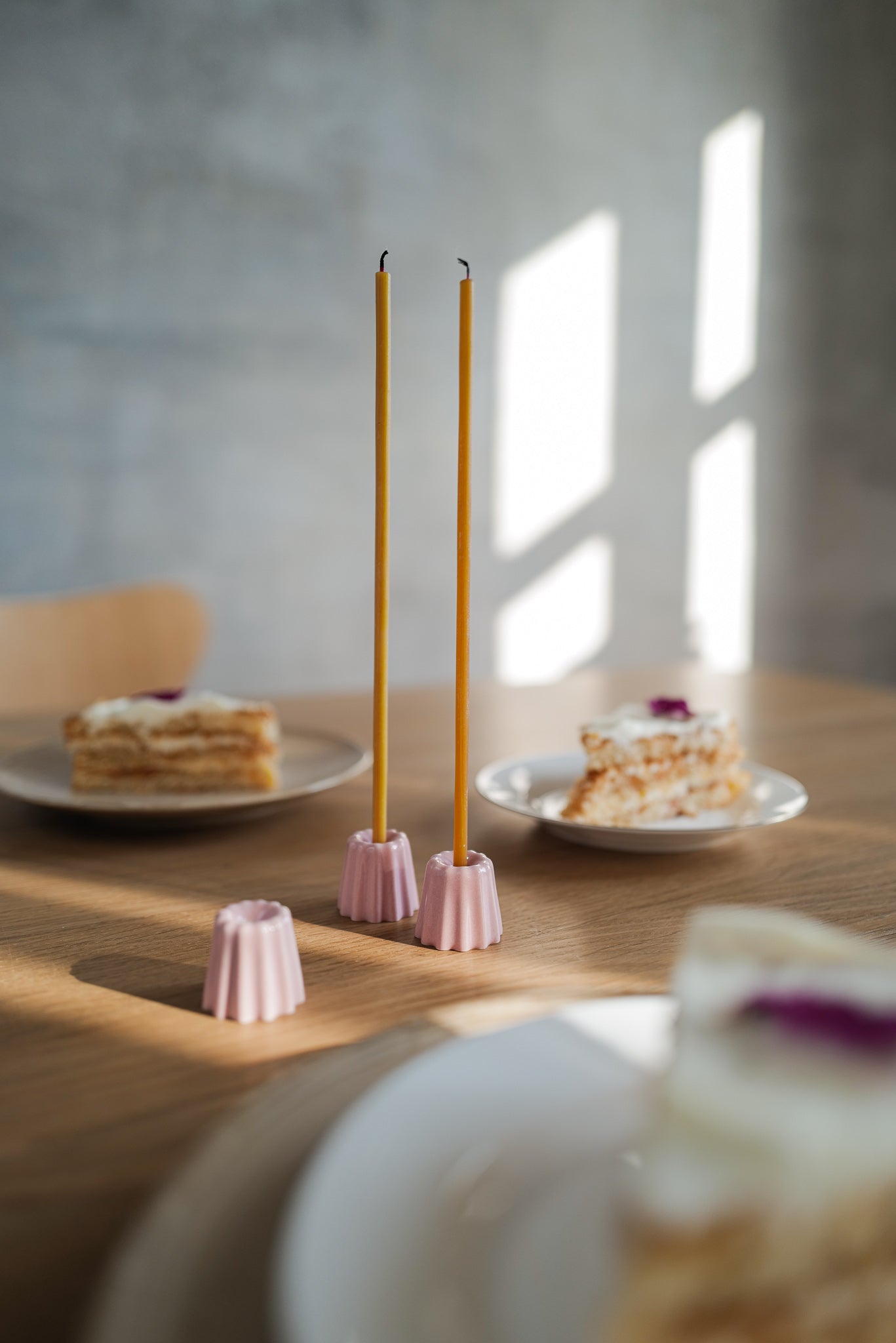 Pink Porcelain Candle Holder