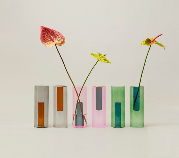 Reversible Glass Vase - Pink