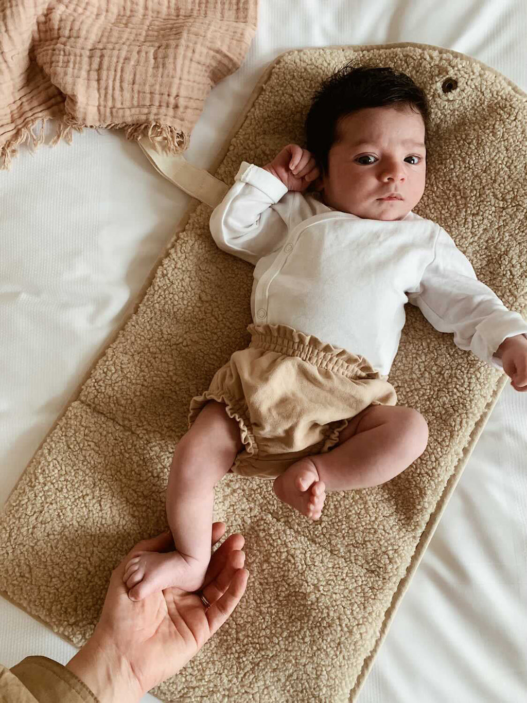 Ecru Teddy Changing Mat