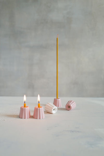 Pink Porcelain Candle Holder