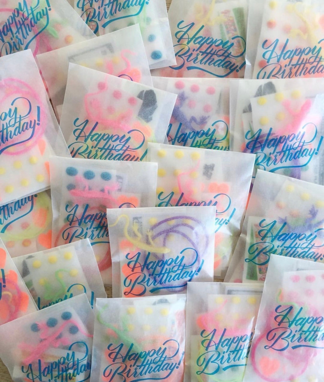 Happy Birthday Glassine Treat Bags