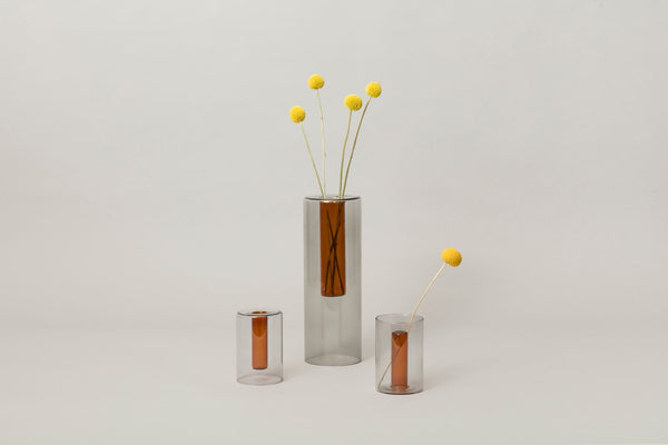 Reversible Glass Vase - Grey