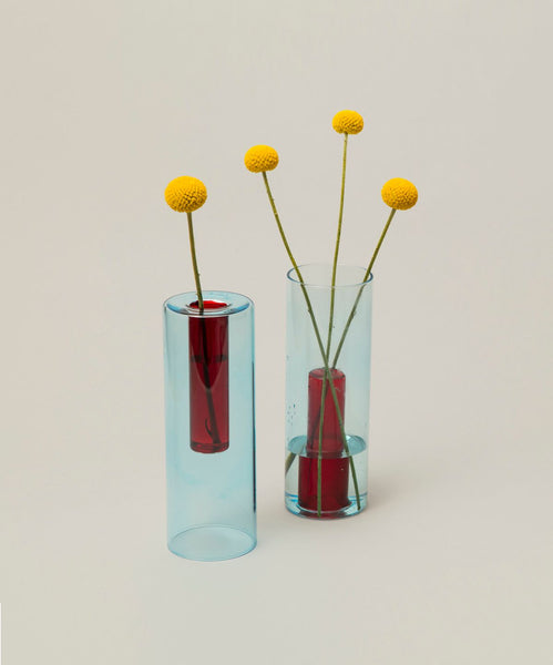 Reversible Glass Vase - Blue