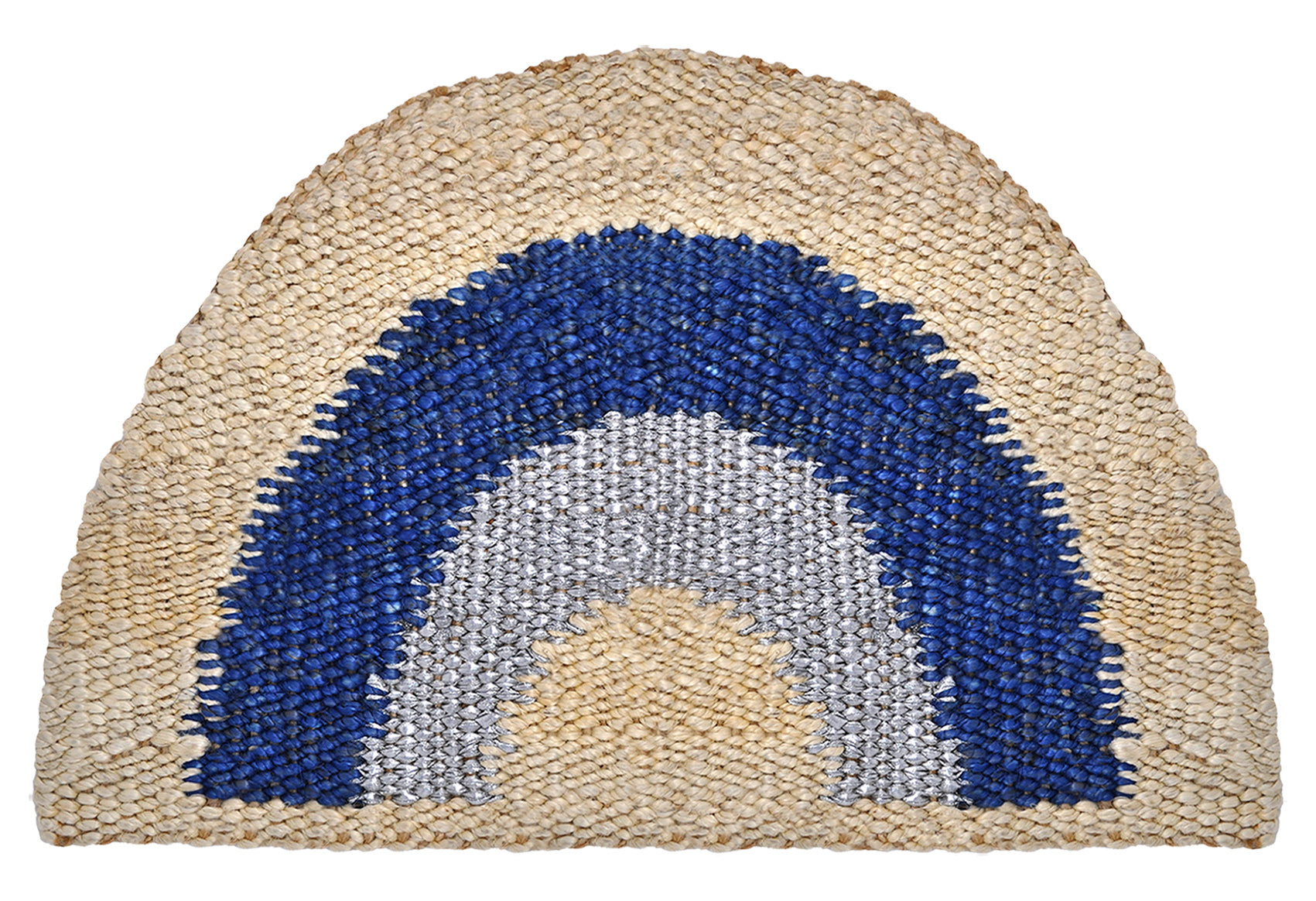 Aquarius Round Doormat - Blue/Silver