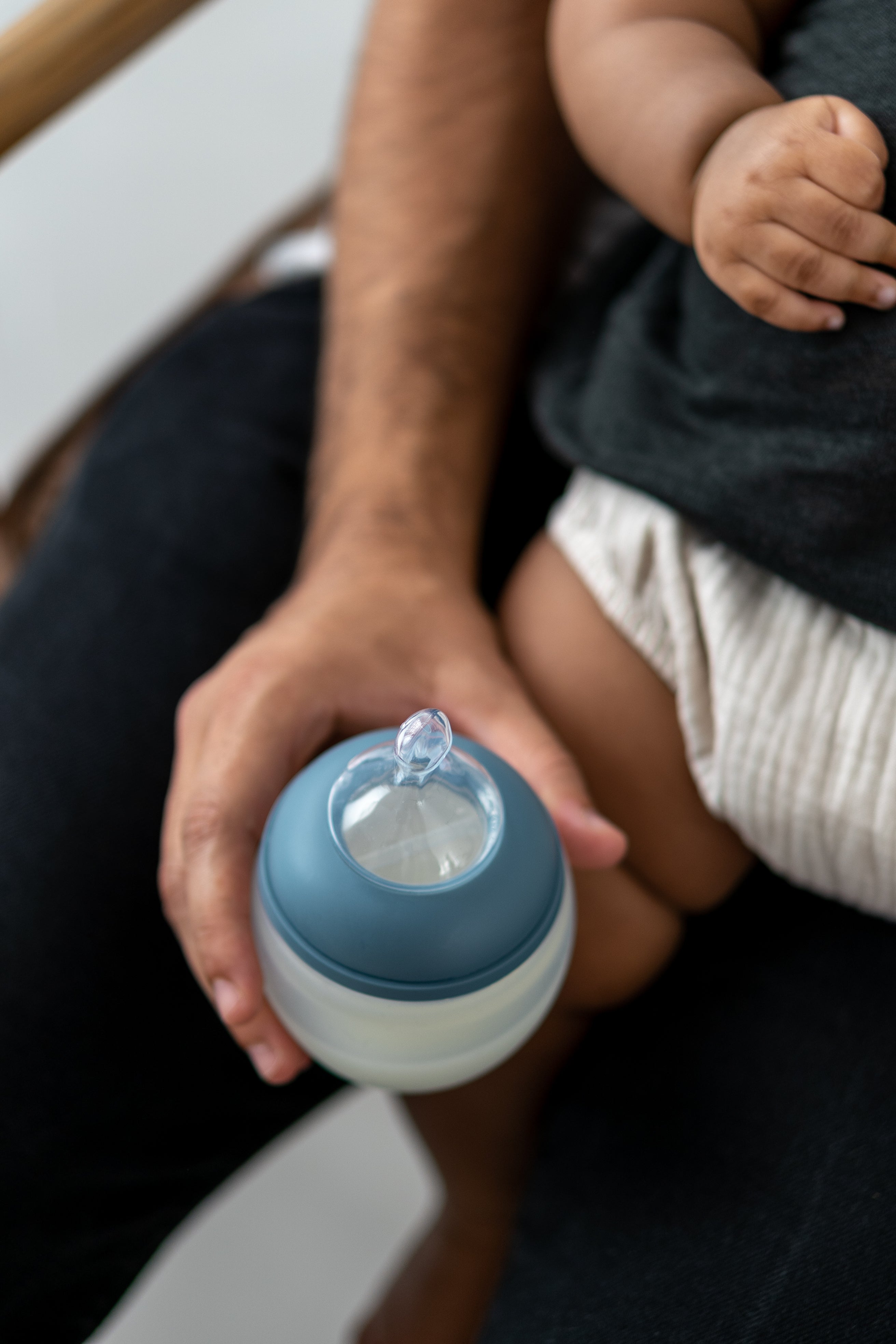 Baby Bottle Blue Gray