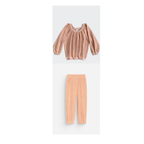 Velvet-effect Sweatshirt +Rose Tender Pants Set