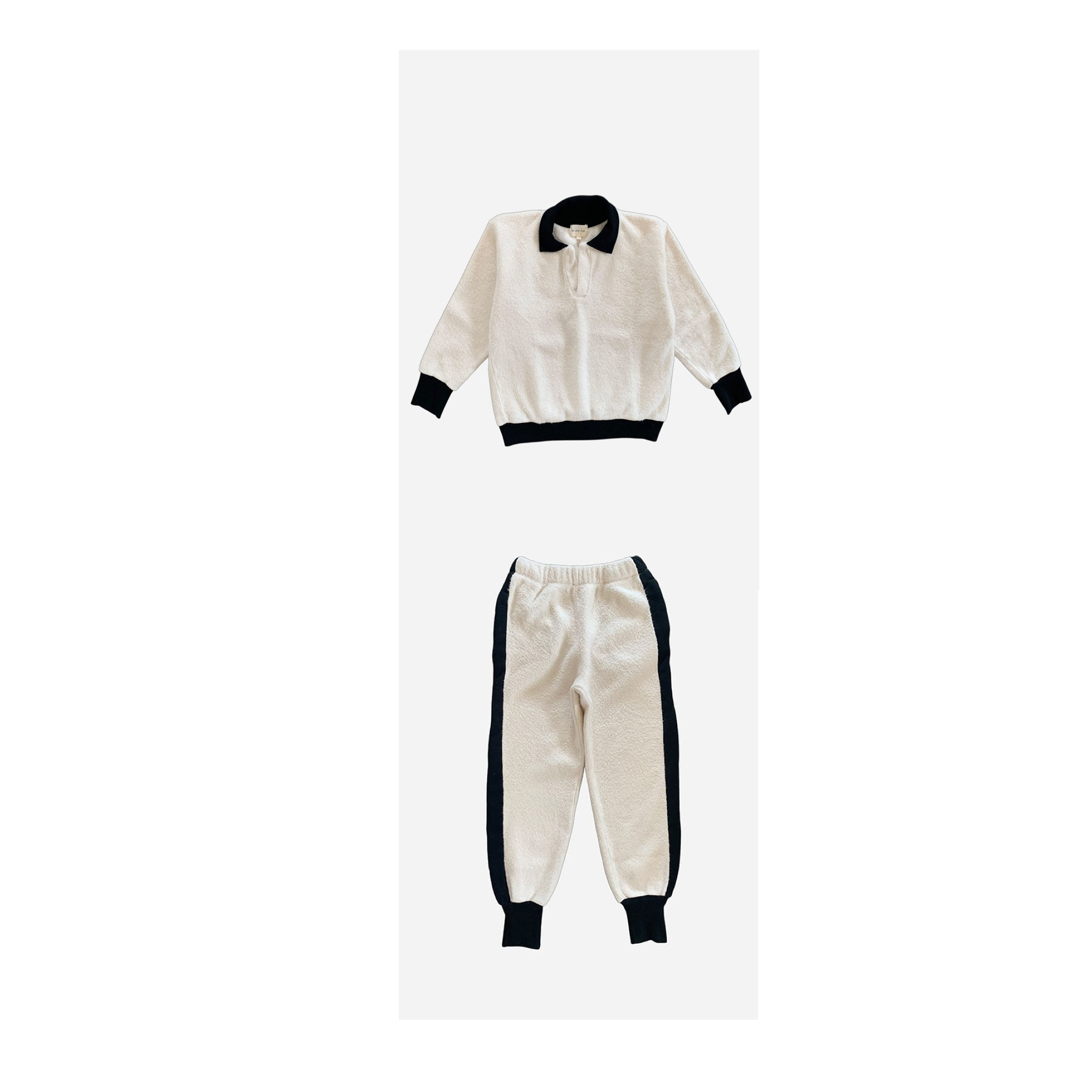 Two-tone Black Teddy Polo + Jogg Set
