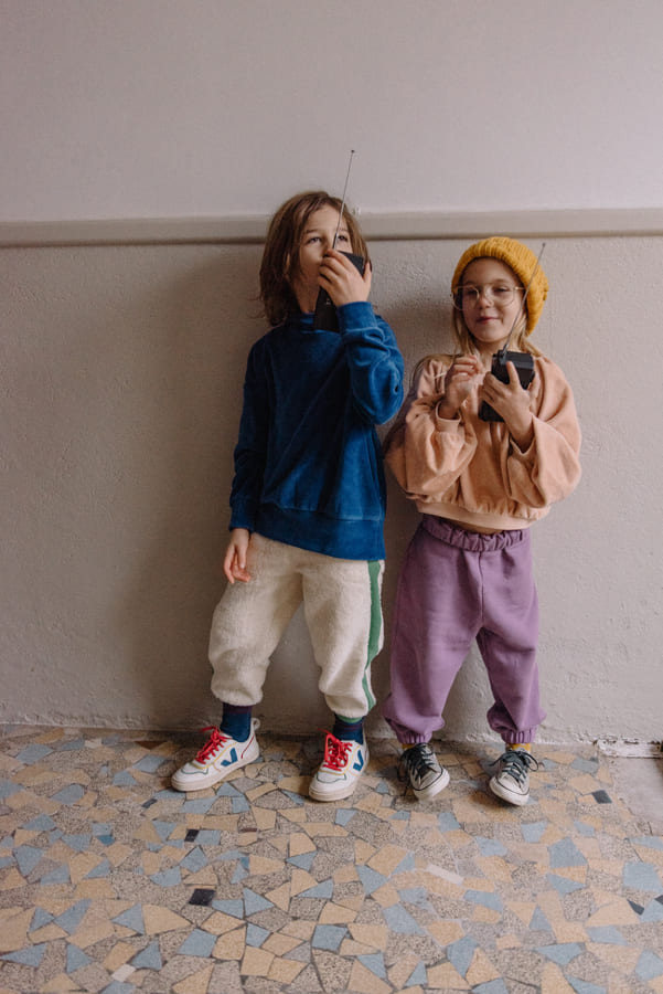 Velvet-effect Sweatshirt +Rose Tender Pants Set