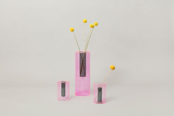 Reversible Glass Vase - Pink