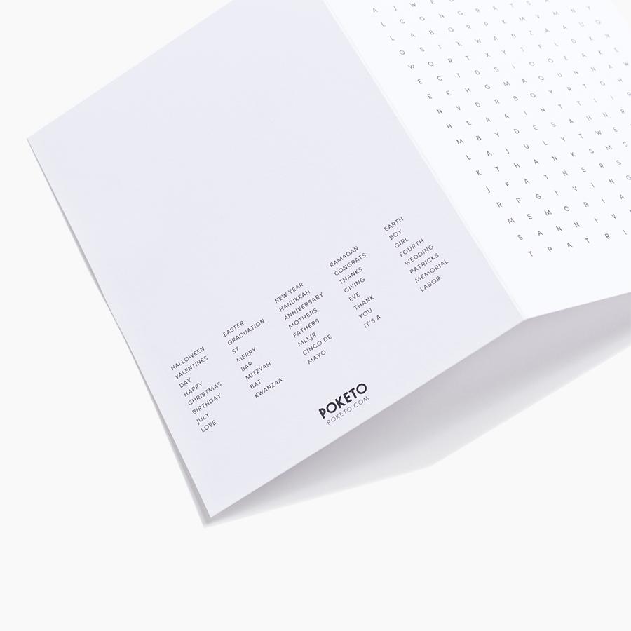 Word Search Card